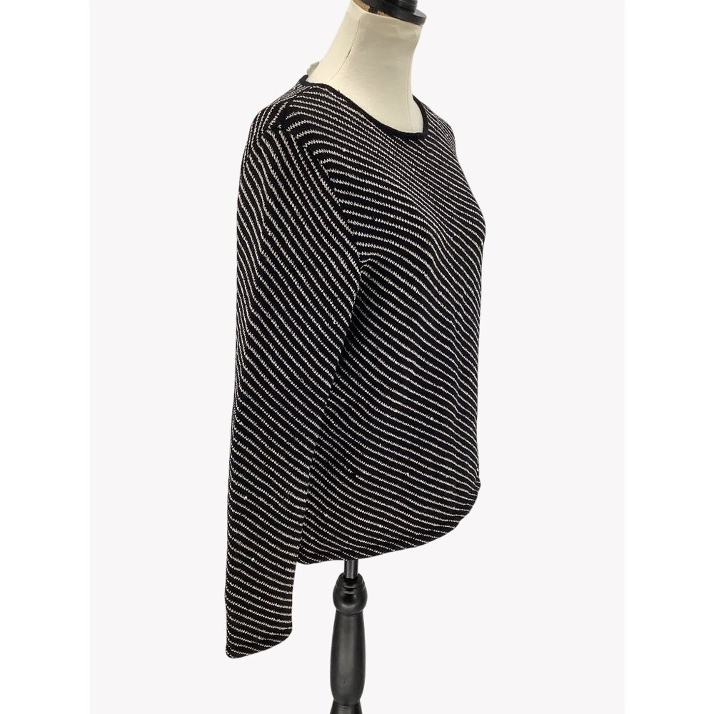 Vintage Lawrence Rich Womens Black & White Striped Sweater Size L Cozy Knit - Picture 2 of 6